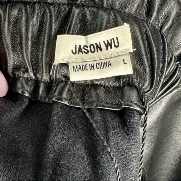NWT Jason Wu Faux Black Leather Skirt Side Tie Size Large - Picture 6 of 13